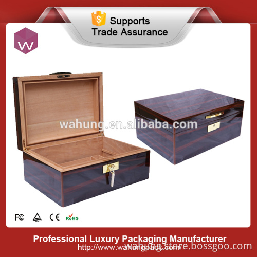 High-End Lacquer Spanish Cigar Box/Quality Blank Cigar Box With Lock